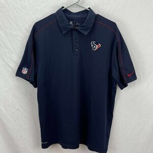 Nike NFL Houston Texans On Field Polo Golf Shirt Dri-Fit Navy Men's Size Large L